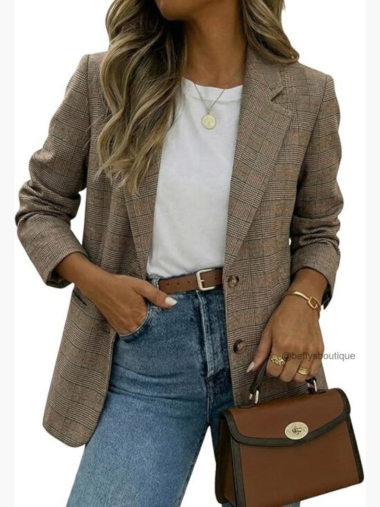 Jackets & Blazers - Lightweight Blazer Notched Lapel Dressy Casual Work Office Jacket Pockets